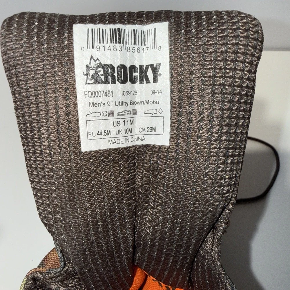 Rocky 1000 Gram Thinsulate Waterproof Hunting Boots Camo Brown Men's Size 11M - Picture 14 of 14